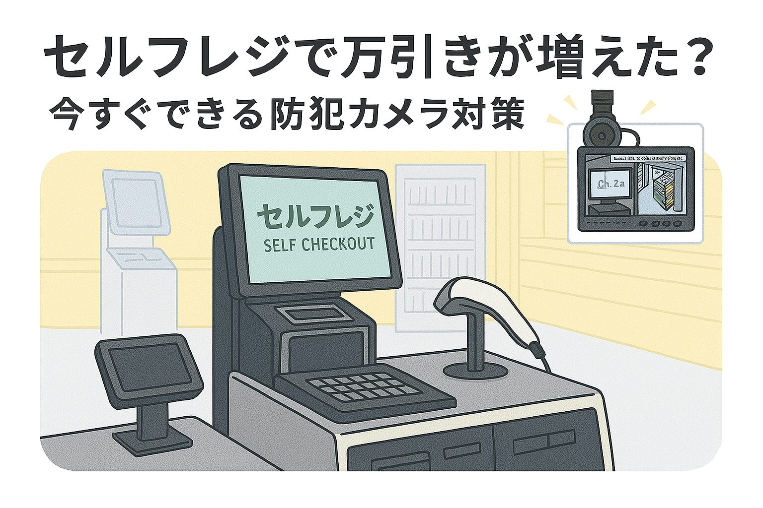 セルフレジで万引きが増えた？ 今すぐできる防犯カメラ対策3選 -エイト